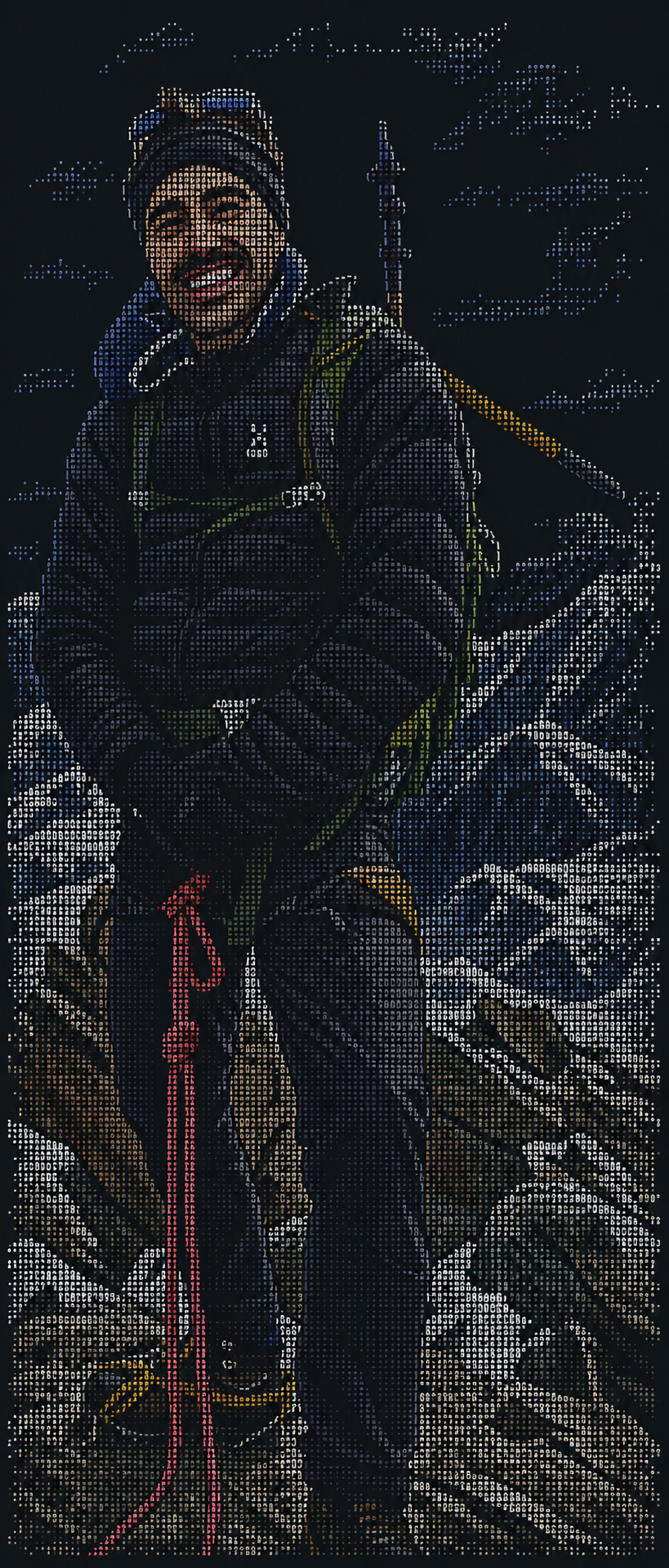 ASCII-style mountain portrait of Filipe Barata